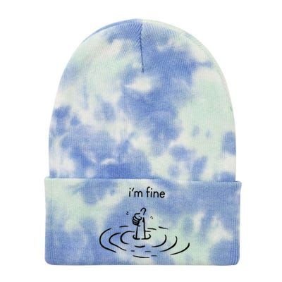 Funny Im Fine Gift Tie Dye 12in Knit Beanie