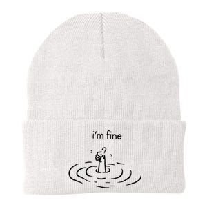 Funny Im Fine Gift Knit Cap Winter Beanie