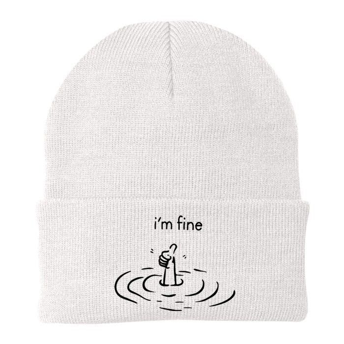 Funny Im Fine Gift Knit Cap Winter Beanie