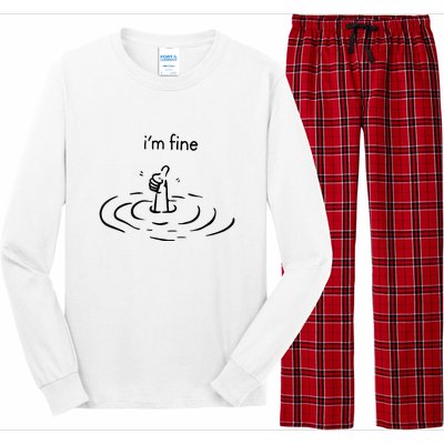 Funny Im Fine Gift Long Sleeve Pajama Set