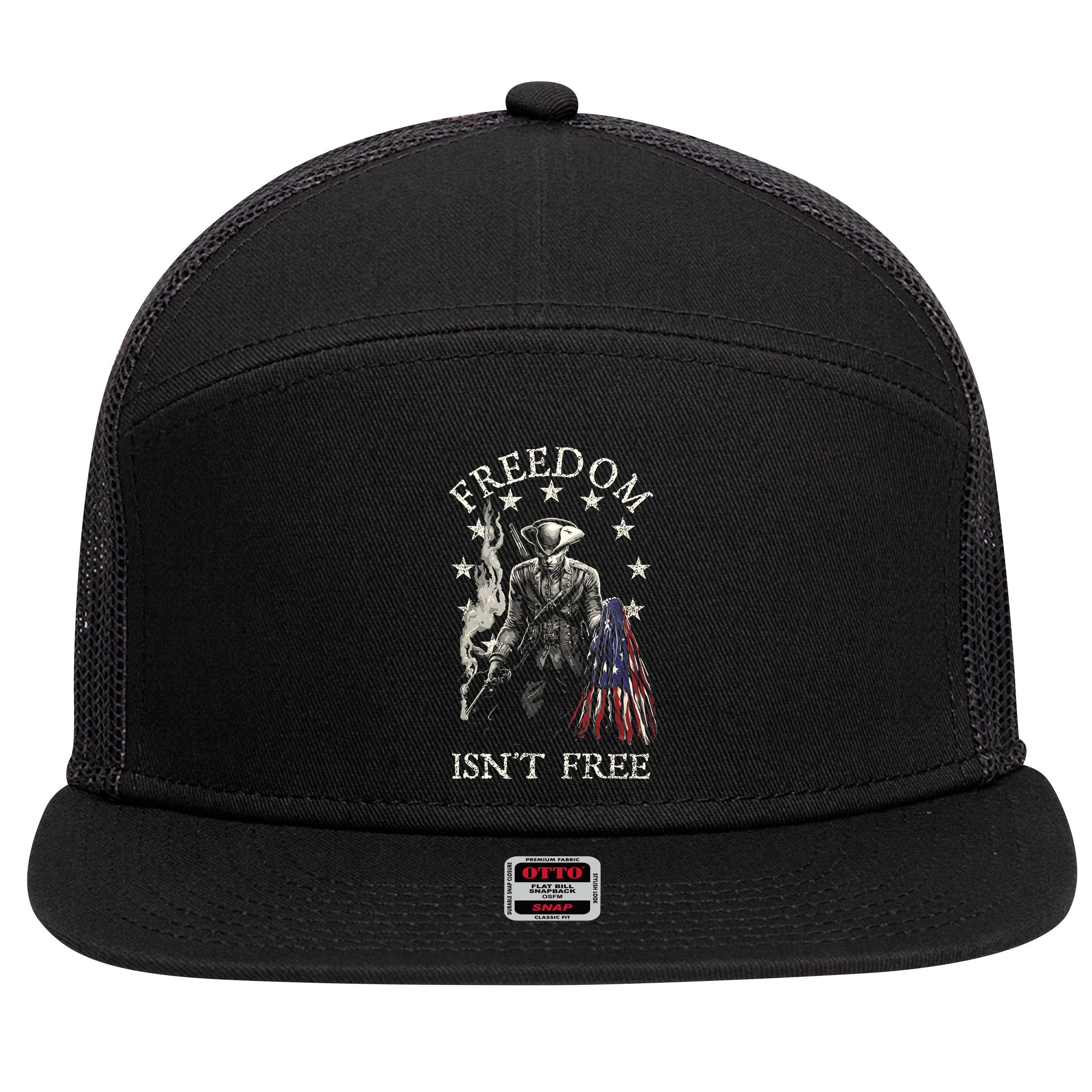 Freedom Isnt Free 7 Panel Mesh Trucker Snapback Hat