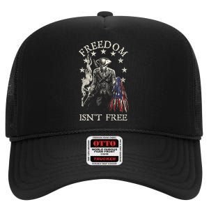 Freedom Isnt Free High Crown Mesh Back Trucker Hat