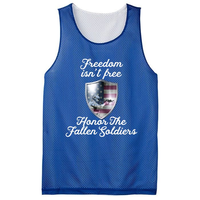 Freedom Isn't Free Honor The Fallen Soldiers Veterans Day Gift Mesh Reversible Basketball Jersey Tank