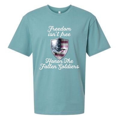 Freedom Isn't Free Honor The Fallen Soldiers Veterans Day Gift Sueded Cloud Jersey T-Shirt