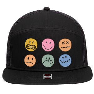 Face Icon 7 Panel Mesh Trucker Snapback Hat