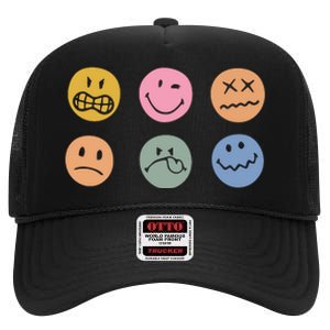 Face Icon High Crown Mesh Back Trucker Hat