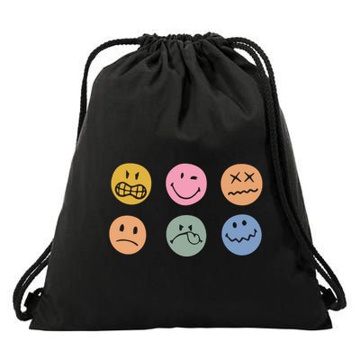 Face Icon Drawstring Bag