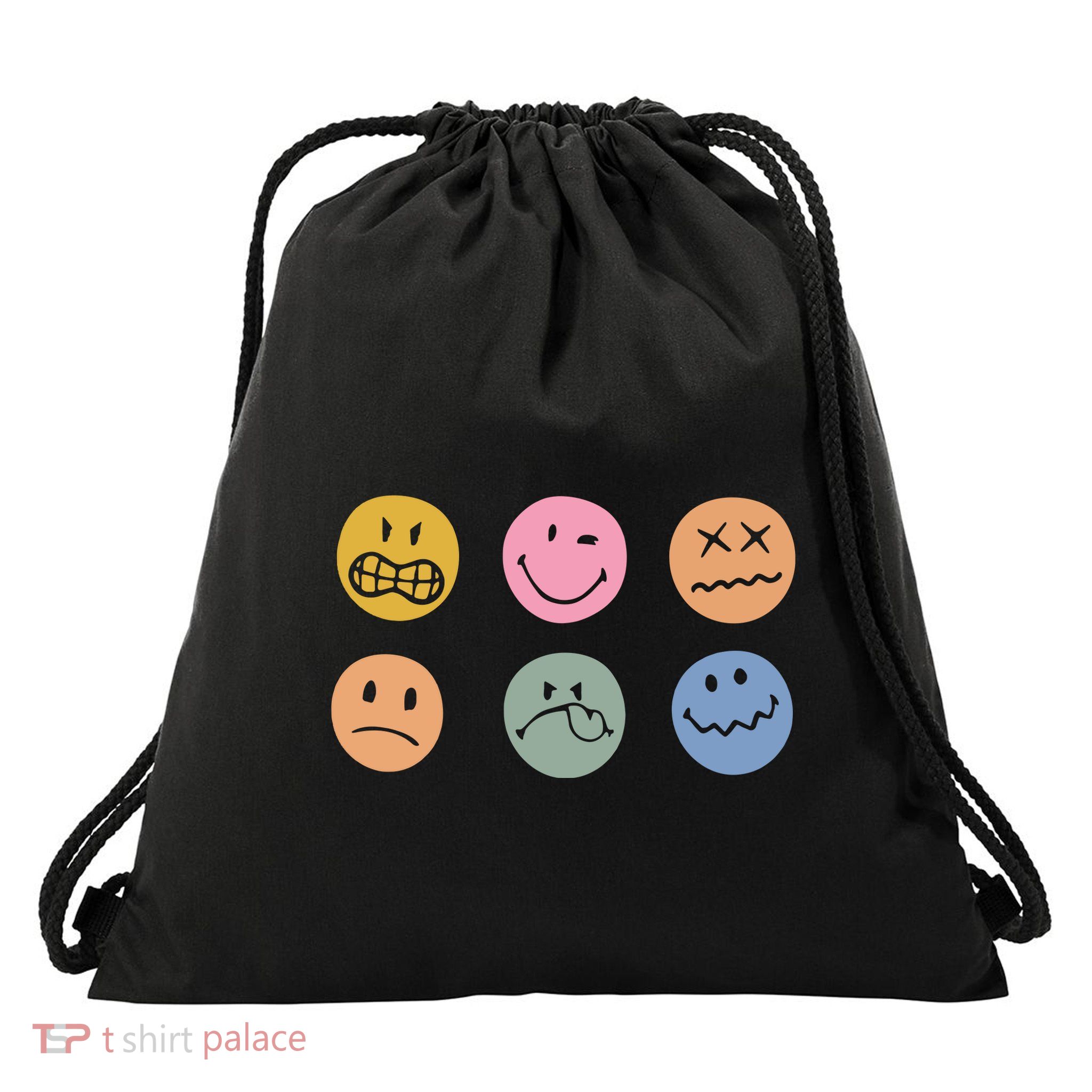 Face Icon Drawstring Bag
