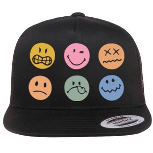 Face Icon Flat Bill Trucker Hat