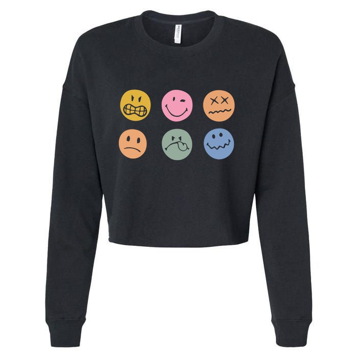 Face Icon Cropped Pullover Crew
