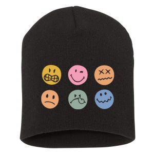 Face Icon Short Acrylic Beanie