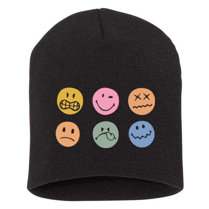 Face Icon Short Acrylic Beanie