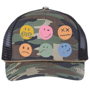 Face Icon Retro Rope Trucker Hat Cap