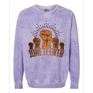 Free Ish Fist Juneteenth Melanin Black History Colorblast Crewneck Sweatshirt