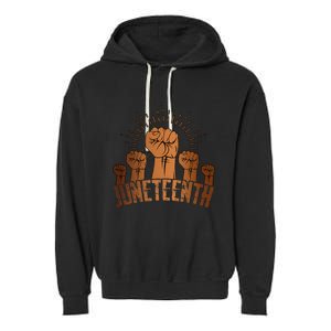 Free Ish Fist Juneteenth Melanin Black History Garment-Dyed Fleece Hoodie