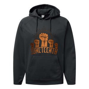 Free Ish Fist Juneteenth Melanin Black History Performance Fleece Hoodie