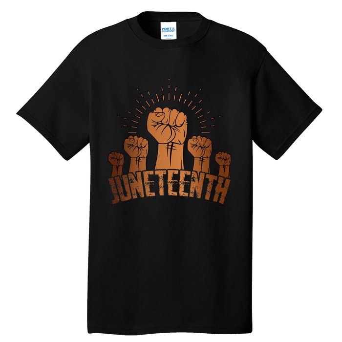 Free Ish Fist Juneteenth Melanin Black History Tall T-Shirt