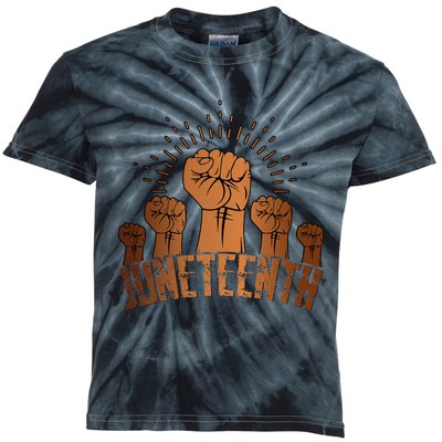 Free Ish Fist Juneteenth Melanin Black History Kids Tie-Dye T-Shirt