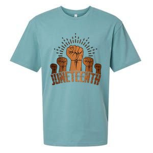 Free Ish Fist Juneteenth Melanin Black History Sueded Cloud Jersey T-Shirt