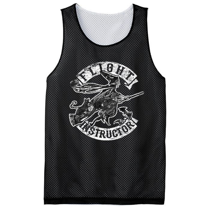 Flight Instructor Funny Halloween Witch Costume Gift Mesh Reversible Basketball Jersey Tank