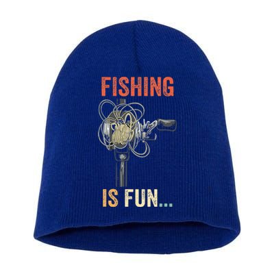 Fishing Is Fun BirdS Nest Fish Short Acrylic Beanie