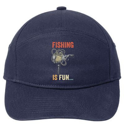 Fishing Is Fun BirdS Nest Fish 7-Panel Snapback Hat