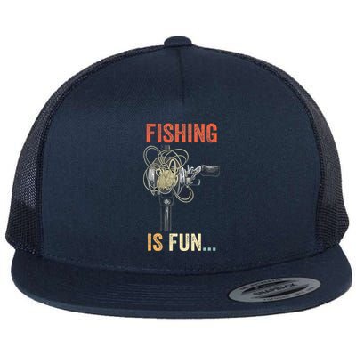 Fishing Is Fun BirdS Nest Fish Flat Bill Trucker Hat