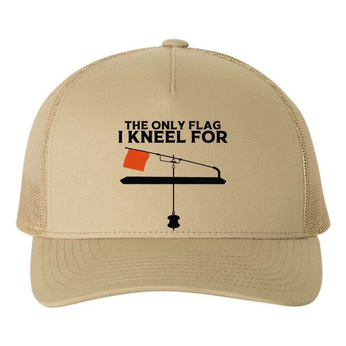 Funny Ice Fishing Tip Up Gift Cool Fishermen Fishing Flag Yupoong Adult 5-Panel Trucker Hat