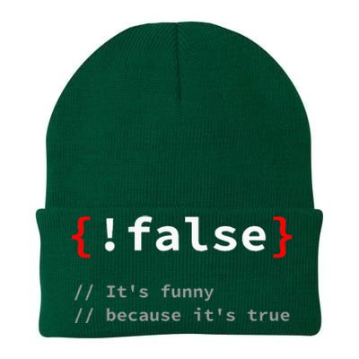 False ItS Funny Because ItS True Programmer Humor Knit Cap Winter Beanie