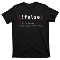 False ItS Funny Because ItS True Programmer Humor T-Shirt