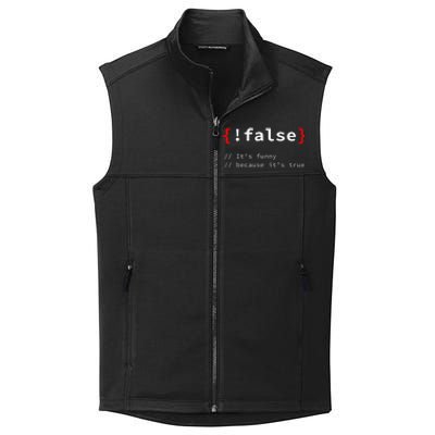 False ItS Funny Because ItS True Programmer Humor Collective Smooth Fleece Vest