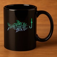 Fishing Icon For Fisherman Fish Hook Fishing 11oz C Handle Ceramic Mug