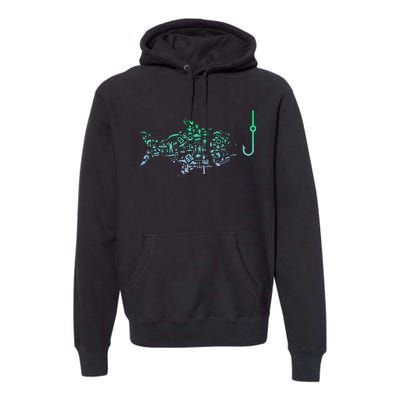 Fishing Icon For Fisherman Fish Hook Fishing Premium Hoodie