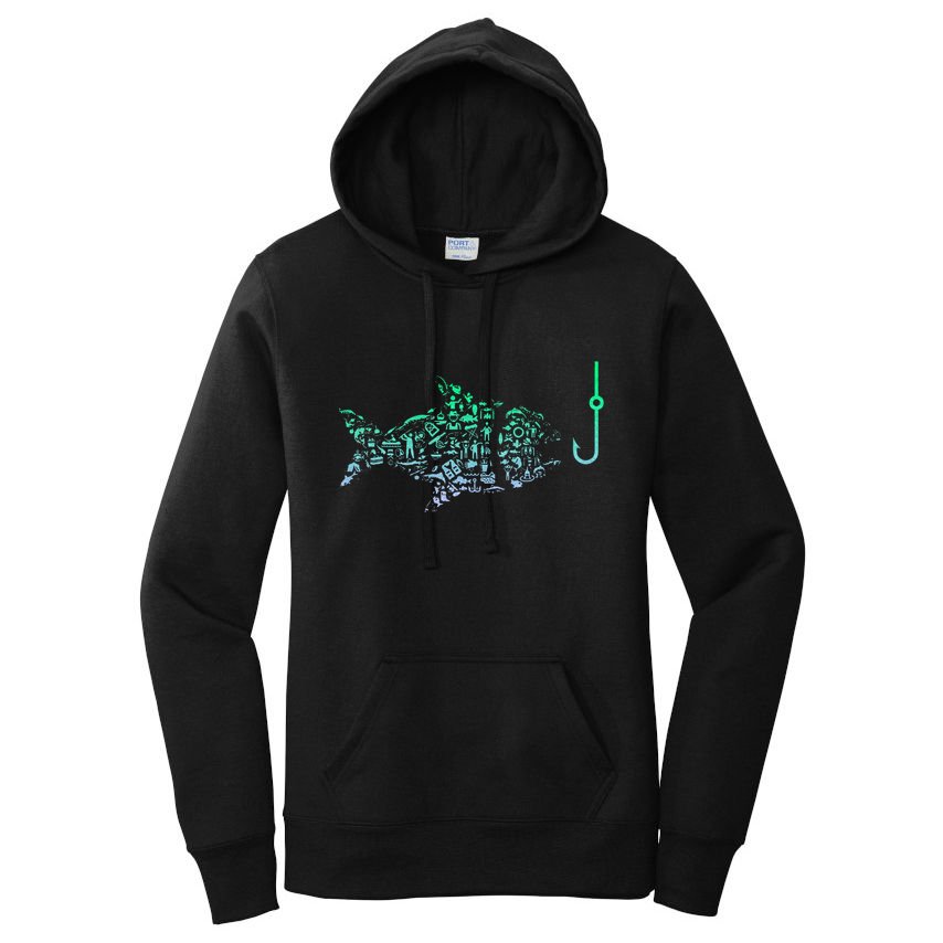 Fishing Icon For Fisherman Fish Hook Fishing Women's Pullover Hoodie