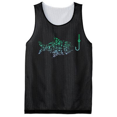 Fishing Icon For Fisherman Fish Hook Fishing Mesh Reversible Basketball Jersey Tank