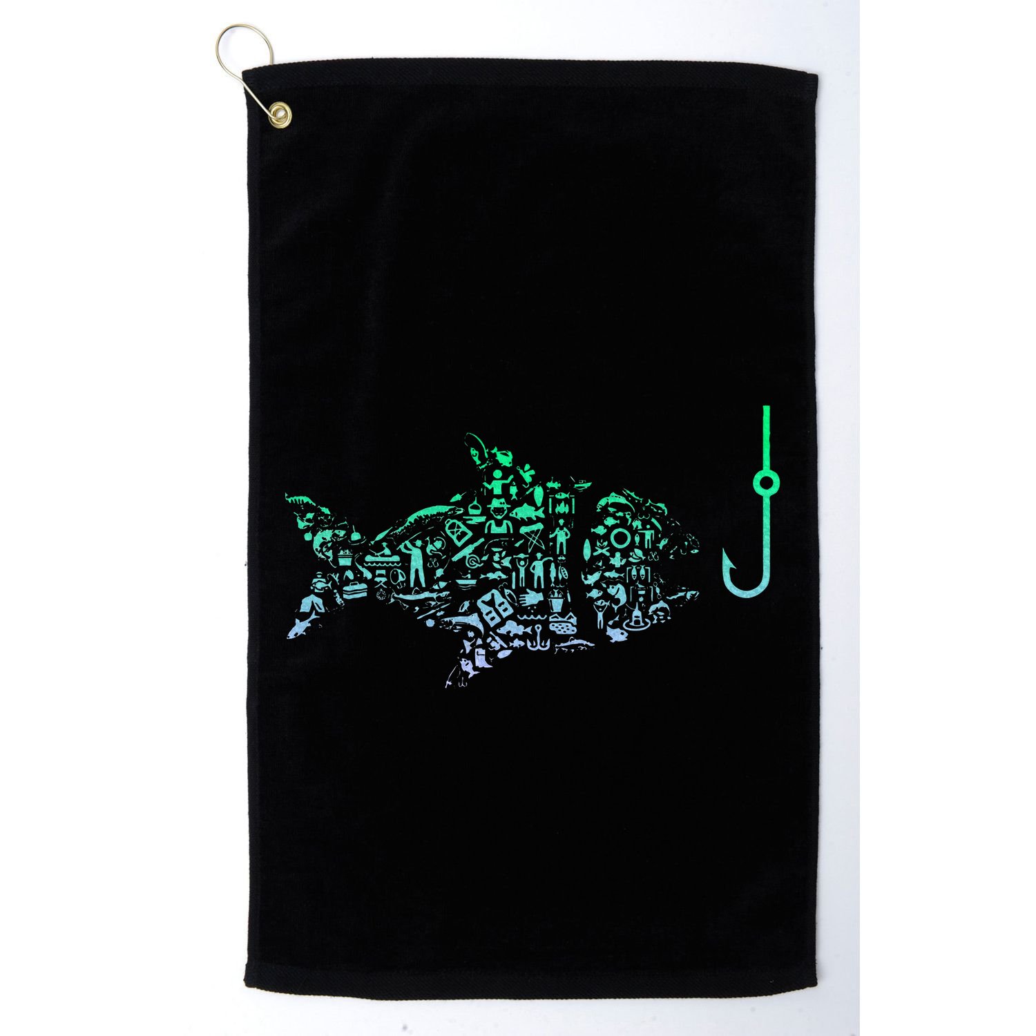 Fishing Icon For Fisherman Fish Hook Fishing Golf Towel