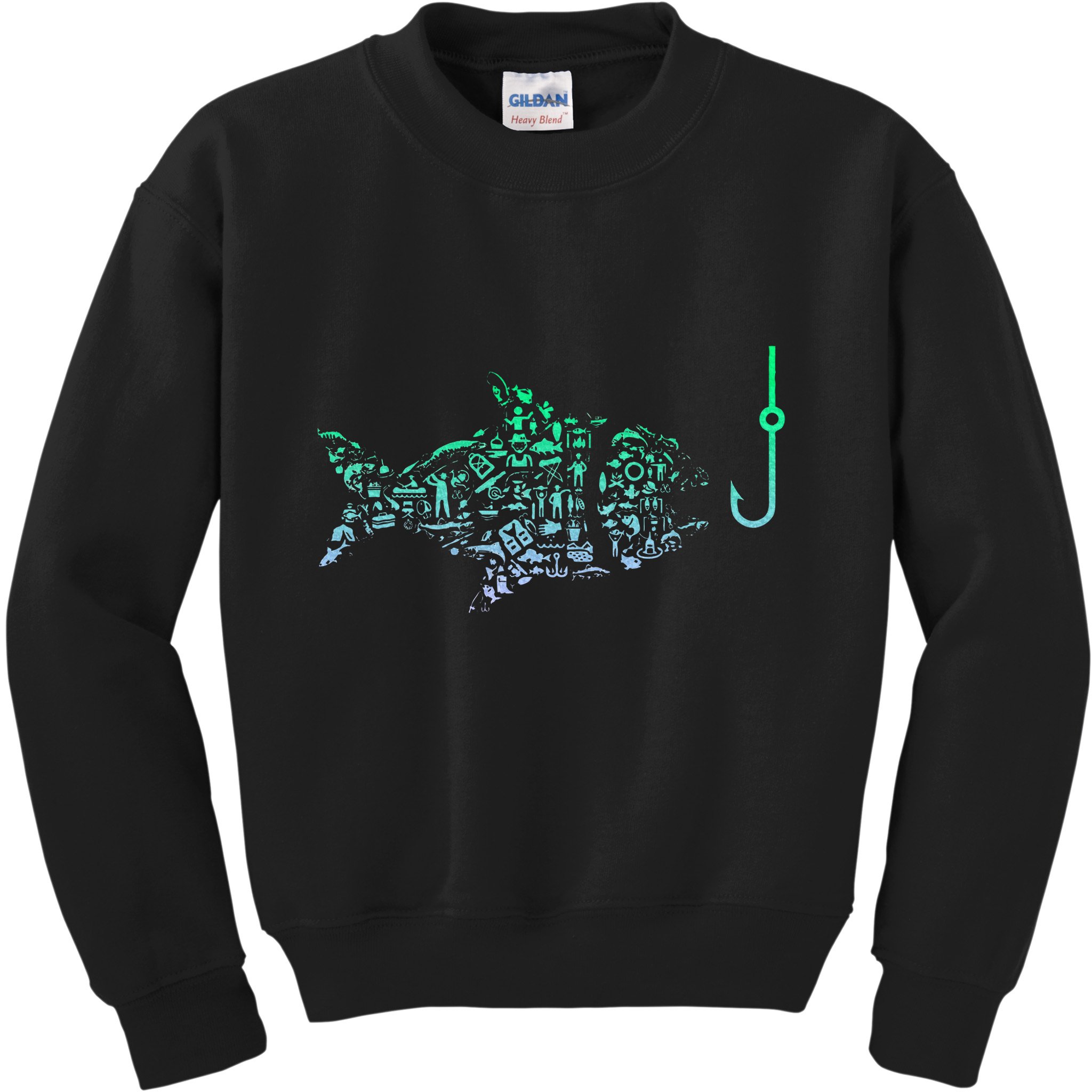 Fishing Icon For Fisherman Fish Hook Fishing Kids Sweatshirt