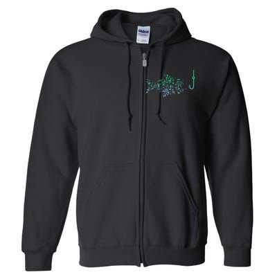 Fishing Icon For Fisherman Fish Hook Fishing Full Zip Hoodie