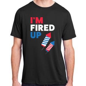 Fireworks Im Fired Up 4th Of July Adult ChromaSoft Performance T-Shirt