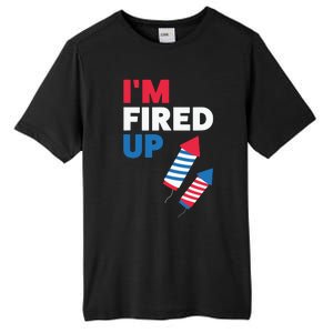 Fireworks Im Fired Up 4th Of July Tall Fusion ChromaSoft Performance T-Shirt