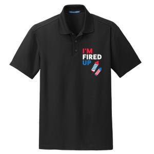 Fireworks Im Fired Up 4th Of July Dry Zone Grid Polo