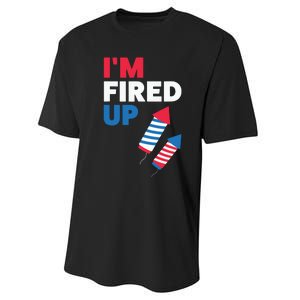 Fireworks Im Fired Up 4th Of July Performance Sprint T-Shirt