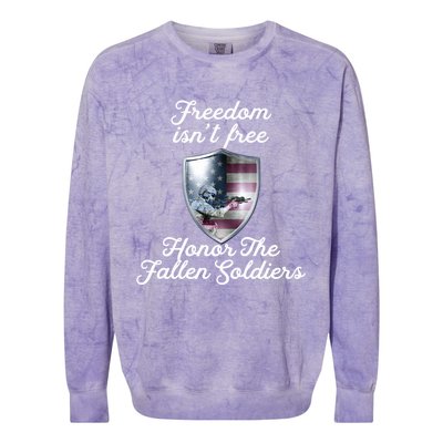 Freedom Isn't Free Honor The Fallen Soldiers Veterans Day Meaningful Gift Colorblast Crewneck Sweatshirt