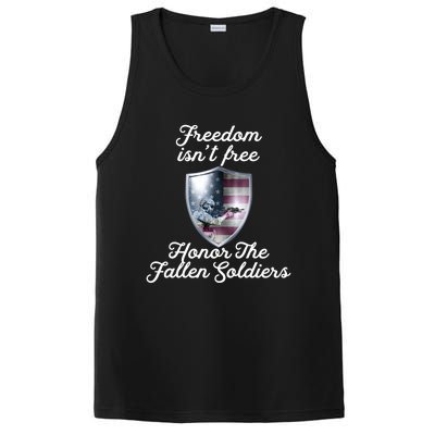 Freedom Isn't Free Honor The Fallen Soldiers Veterans Day Meaningful Gift PosiCharge Competitor Tank