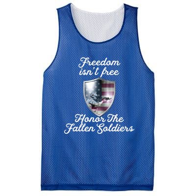 Freedom Isn't Free Honor The Fallen Soldiers Veterans Day Meaningful Gift Mesh Reversible Basketball Jersey Tank