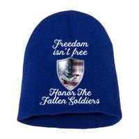 Freedom Isn't Free Honor The Fallen Soldiers Veterans Day Meaningful Gift Short Acrylic Beanie