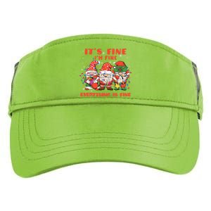 Funny IM Fine Everything Is Fine Gnome Christmas Lights Pj Adult Drive Performance Visor