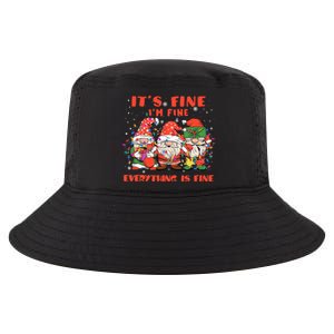 Funny IM Fine Everything Is Fine Gnome Christmas Lights Pj Cool Comfort Performance Bucket Hat