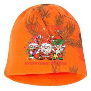 Funny IM Fine Everything Is Fine Gnome Christmas Lights Pj Kati - Camo Knit Beanie