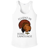 Fluent In Fowl Language Funny Chicken Lovers Thanksgiving Ladies PosiCharge Competitor Racerback Tank